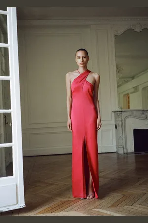 MANGO Vestido escote cruzado abertura