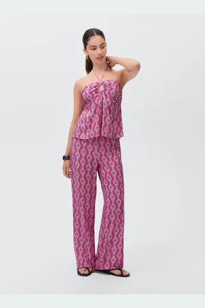 MANGO TEEN Top estampado cuello halter