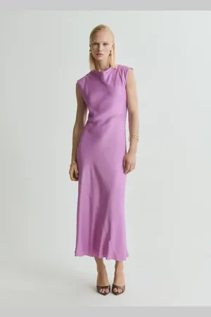 MANGO Vestido midi satinado