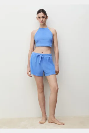 MANGO Top algodón rizo