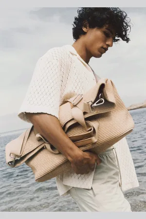MANGO AN Bolso tote rafia Unitalla