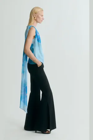 MANGO Blusa floral lazo