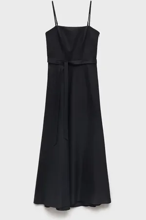 MANGO Vestido lino lazo
