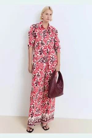 MANGO Pantalón fluido estampado