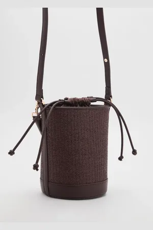 MANGO Bolso bucket rafia tamaño pequeño Unitalla