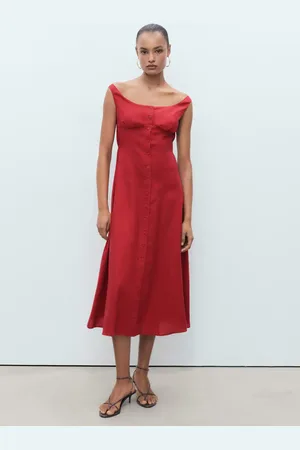 MANGO Vestido midi botones