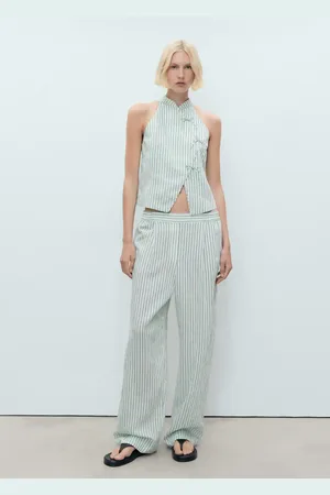MANGO Pantalón fluido rayas E