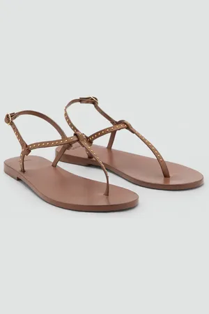 MANGO Sandalia piel mini tachuelas 4