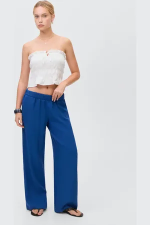 MANGO TEEN Pantalones lino rectos