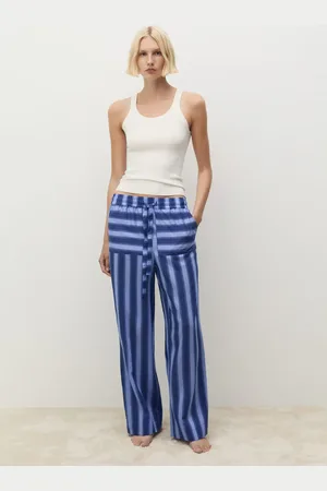 MANGO Pantalón lyocell raya tejida bicolor
