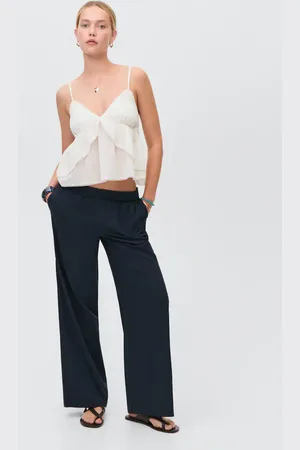 MANGO TEEN Pantalón recto lino