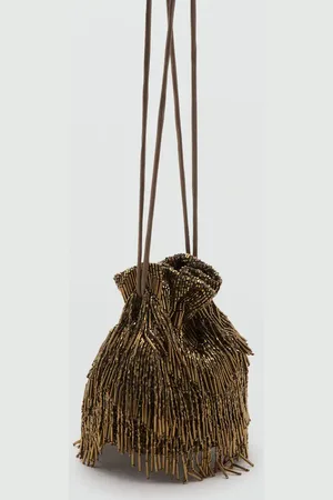 MANGO Bolso de mano abalorios Unitalla