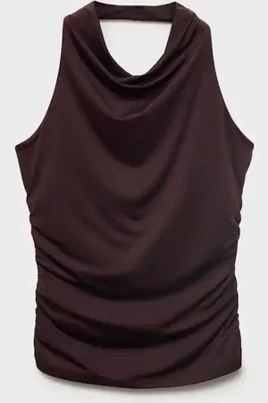 MANGO Top halter drapeado