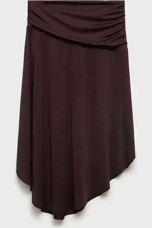 MANGO Falda midi drapeada