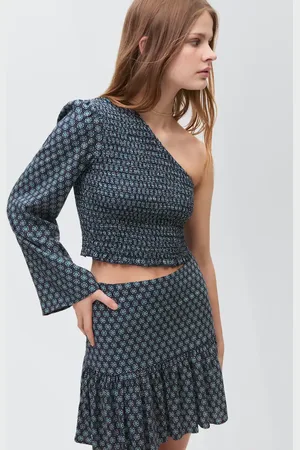 MANGO TEEN Blusa asimétrica fruncida CH