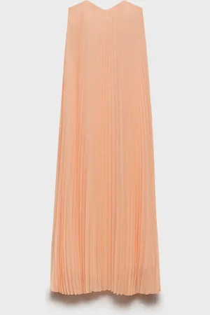 MANGO Vestido plisado palabra de honor