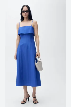 MANGO Vestido evasé volante