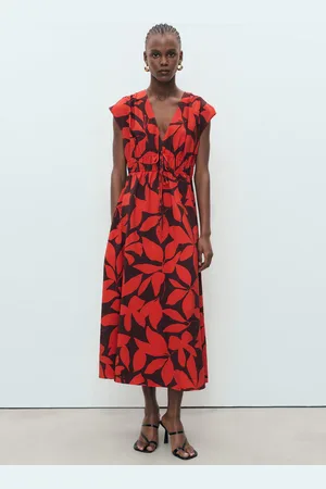 MANGO Vestido largo estampado E