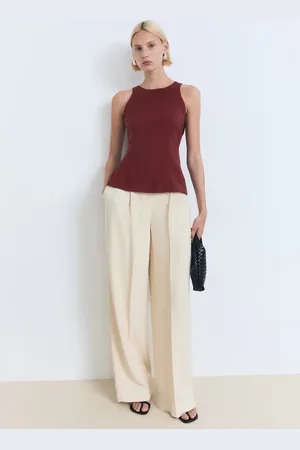 MANGO Top evasé cuello halter