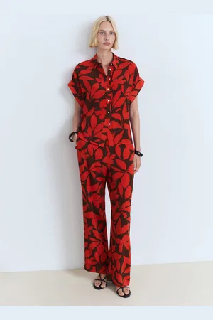 MANGO Pantalón fluido estampado