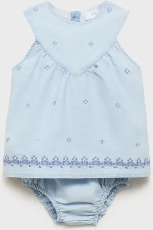 MANGO BABY Vestido y ranita detalles bordados 6 meses