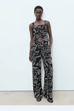 MANGO Pantalón recto estampado floral
