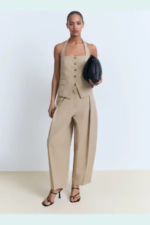 MANGO Chaleco traje con lino