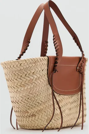 MANGO Bolso capazo fibra natural Unitalla