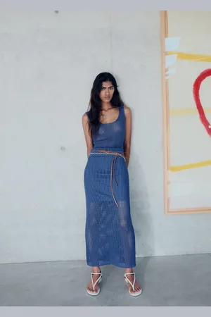MANGO Falda larga crochet