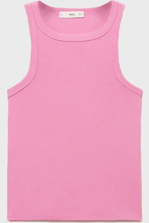MANGO Top cuello halter canalé
