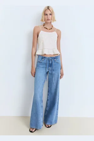 MANGO Top bordado puntilla