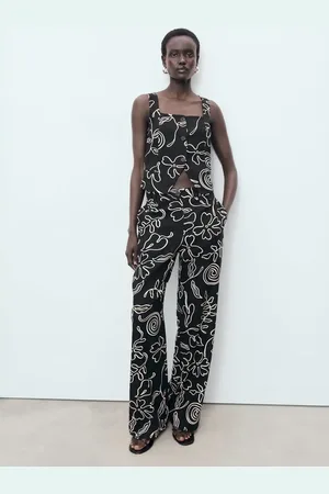 MANGO Chaleco traje lino estampado floral