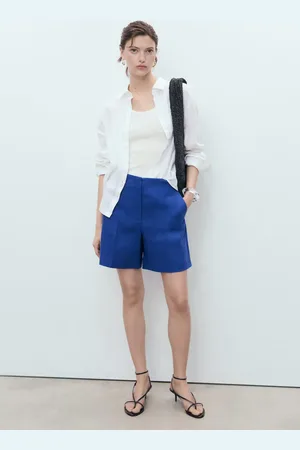 MANGO Shorts rectos lino