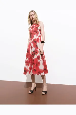 MANGO Vestido evasé estampado floral E