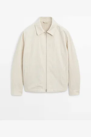 Massimo Dutti Chaqueta Bomber Rayas Mezcla Algodón