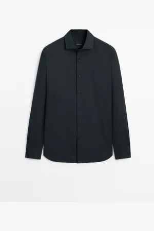Massimo Dutti Camisa Sarga 100% Algodón