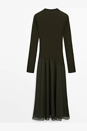 Massimo Dutti Vestido Punto Combinado