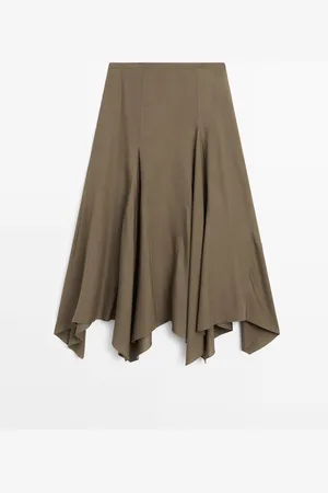 Massimo Dutti Falda Midi Vuelo Asimétrica