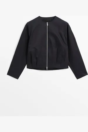 Massimo Dutti Chaqueta Bomber Mezcla Algodón