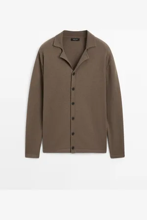 Massimo Dutti Cárdigan Punto Solapa Mezcla Lana