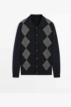 Massimo Dutti Cárdigan Punto Rombos 100% Lana