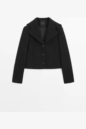 Massimo Dutti Chaqueta Corta Cuello Marinero Mezcla Lana