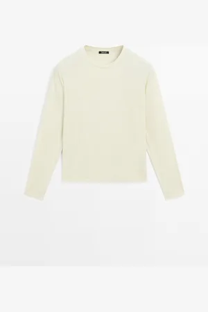 Massimo Dutti Camiseta Manga Larga 100% Algodón