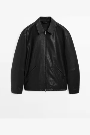 Massimo Dutti Chaqueta Craquelada Piel Napa