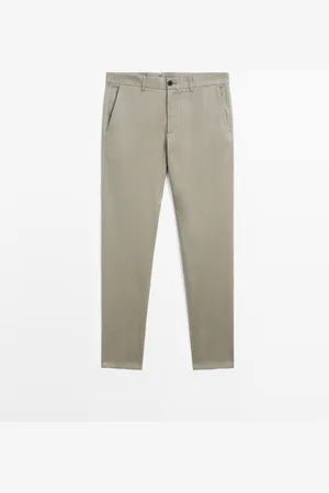 Massimo Dutti Pantalón Slim Fit Confort Mezcla Algodón