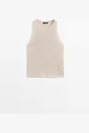 Massimo Dutti Top Halter Punto Textura