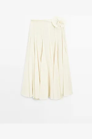 Massimo Dutti Falda Midi Vuelo Mezcla Lana