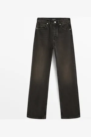 Massimo Dutti Jean Tiro Alto Straight Mezcla Algodón