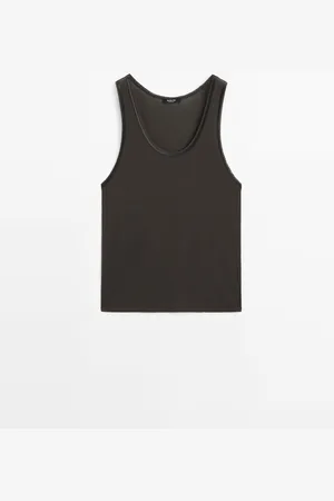 Massimo Dutti Top Tirantes Contrastes Vivos Piel