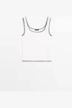 Massimo Dutti Top Tirantes Detalle Contraste